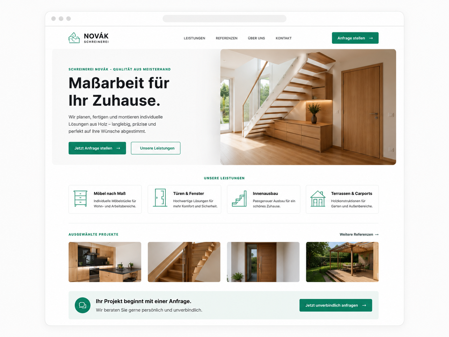 Konzeptbeispiel einer Handwerker-Website